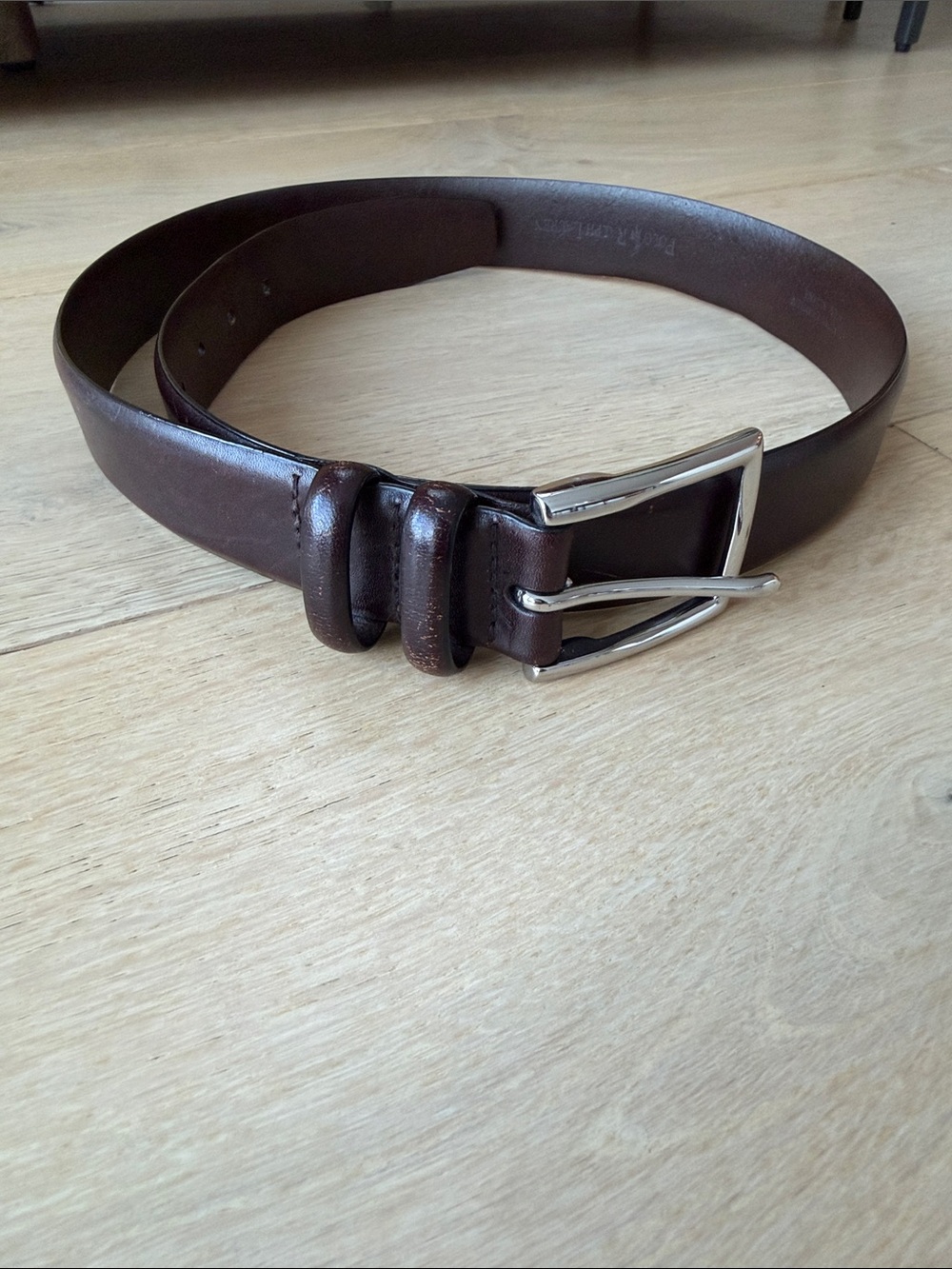 Polo Ralph Lauren Men’s Brown Leather Belt with Metal Buckle